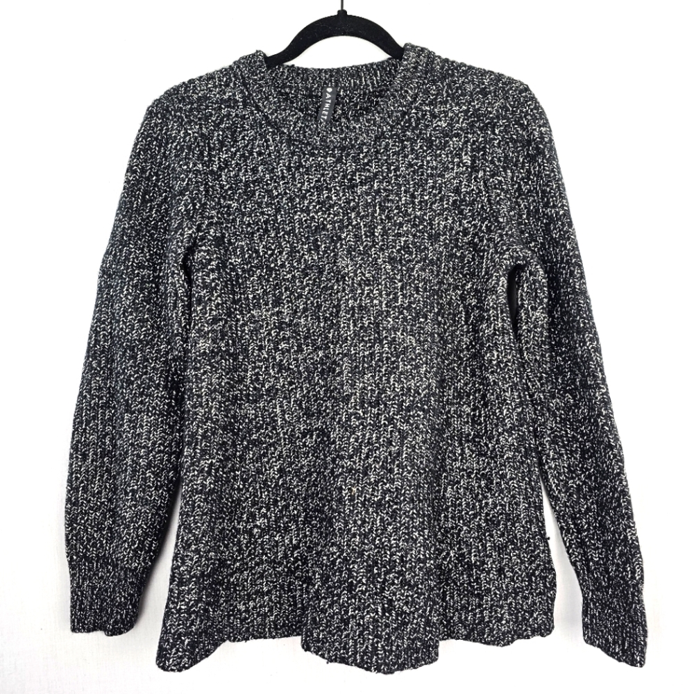 Athleta Crewneck‎ Sweater Wool Blend Black And White Women's Size Large